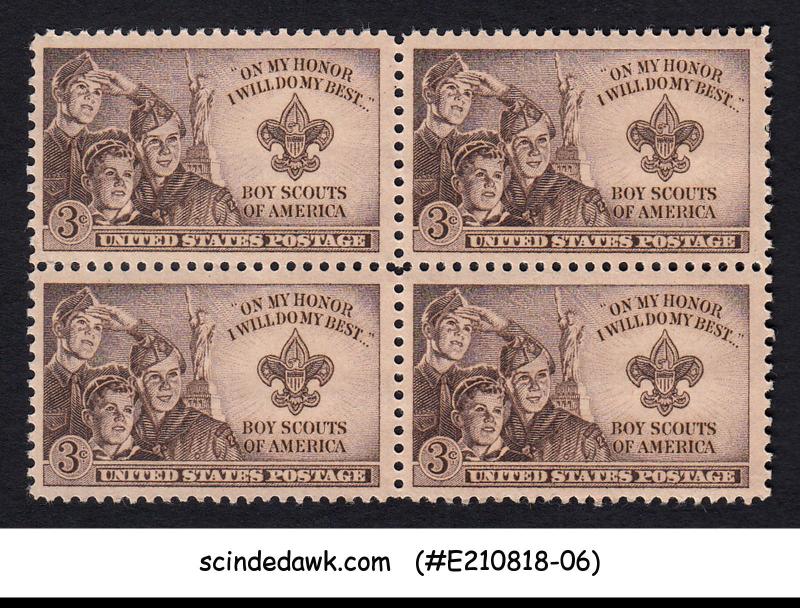 UNITED STATES - 1950 BOY SCOUTS OF USA - BLK OF 4 - MNH