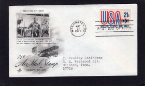 C81 USA + plane, FDC Art Craft cachet addressed