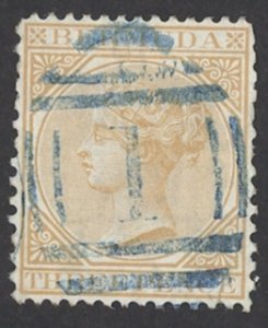 Bermuda Sc# 7 Used 1882-1903 3p Queen Victoria