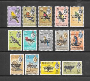 BOTSWANA #5-18 OVERPRINTS   MNH