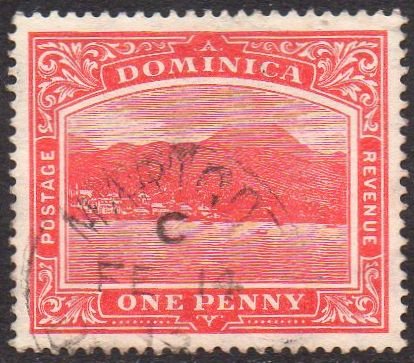 Dominica 1908 1d carmine-red used