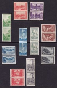 1935 National Parks Sc 756 - 765 FARLEY unused NGAI horizontal line pairs set 10