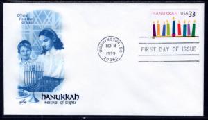 US 3352 Hanukkah Artcraft U/A FDC