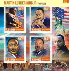 Stamps. Martin Luther King 1+1 sheets perf 2021 year Congo