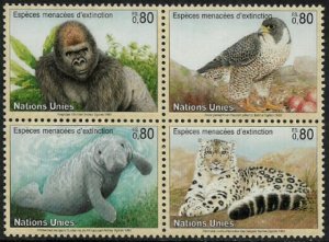 UN, Geneva #231a MNH Block - Endangered Species