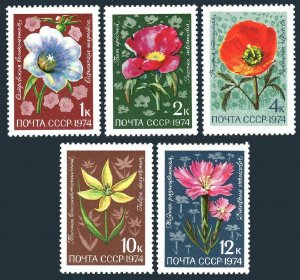 Russia 4269-4273,MNH.Michel 4308-4312. Flowers 1974.