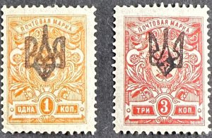 Ukraine (Overprint) #8,10 MLH on Russian Stamps c1918 [R1241]