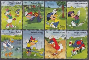 ANTIGUA # 1456-63 DISNEY STAMPS SHOWING DISNEY CHARACTERS PLAYING GOLF