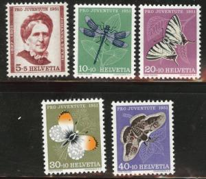 Switzerland Scott B207-211 MH* 1951 semipostal set