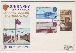 Guernsey 1970 Liberation set 3 on  Wessex FDC