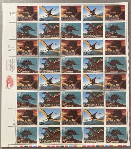 U.S. 1989 #2422-5 Sheet, Prehistoric Animals, MNH.