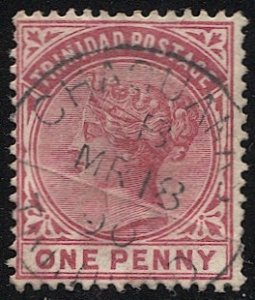 TRINIDAD 1883  Sc 69  1d  Used, Scarce CHAGUANAS postmark/cancel