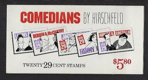 BK191 Catalog # Complete Booklet $5.80 face value 20 29cent Comedians Stamps P#2