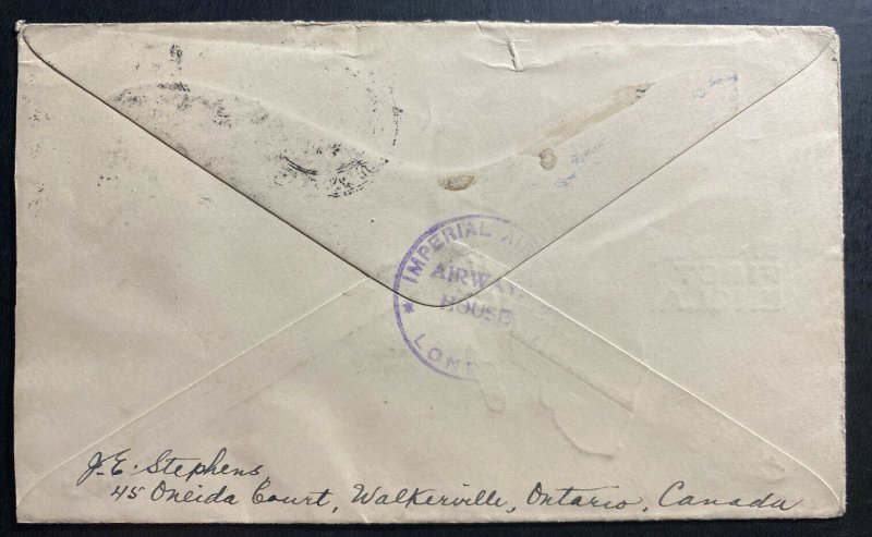 1931 Kisumu Kenya British KUT Airmail First Flight Cover FFC To London England