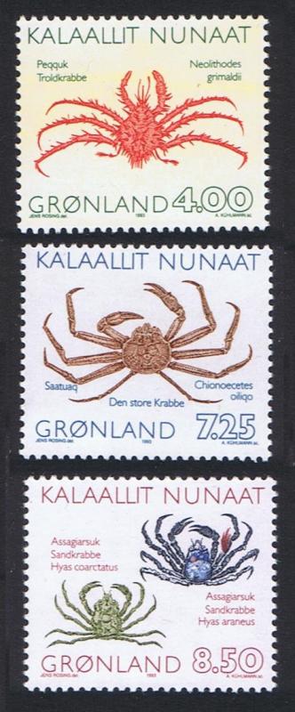 Greenland Crabs 3v 1993 MNH SG#247-249