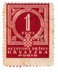 1941 Croatia Official 1k Used Stamp A19P10F598-