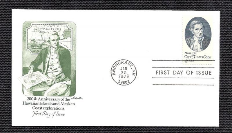 Captain Cook 1978 Artmaster U/A FDC  BIN E328