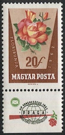 HUNGARY 1962 Sc 1465 Mint NH VF 20f  PRAGA Exhibition Label bottom