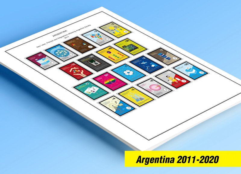 COLOR PRINTED ARGENTINA 2011-2020 STAMP ALBUM PAGES (81 illustrated pages)