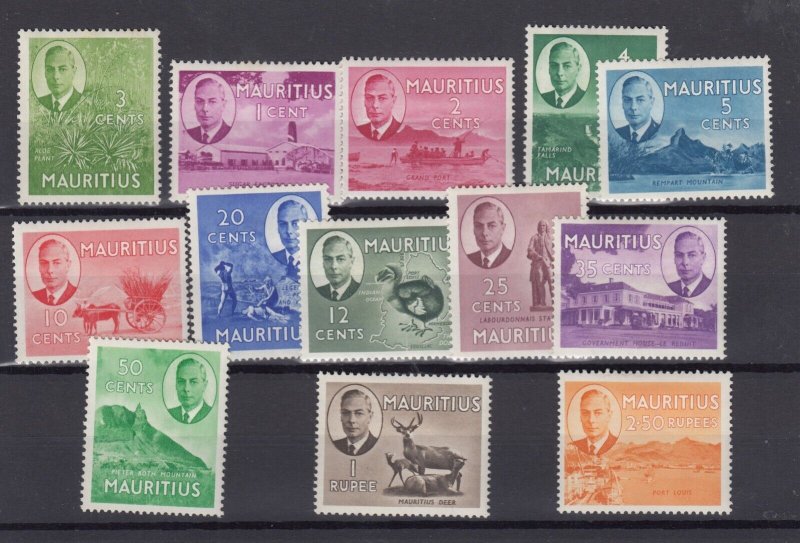 Mauritius KGVI 1950 Set To 2.5R SG276/288 MH BP10327