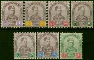 Johore 1891 Set of 7 SG21-27 Fine MM