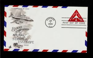 FIRST DAY COVER #UC37 8c Jet Triangle Stamped Envelope U/A ARTCRAFT FDC 1965