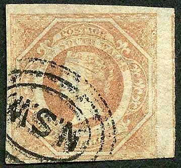 New South Wales SG101 1/- Brownish red Wmk 12 Cat 80 pounds 