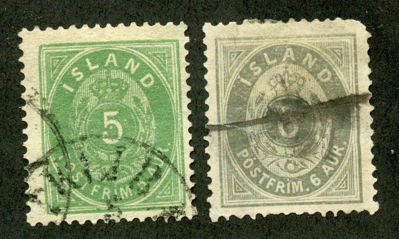 ICELAND SCOTT# 24-25 FINELY USED AS SHOWN CATALOGUE VALUE $27.75