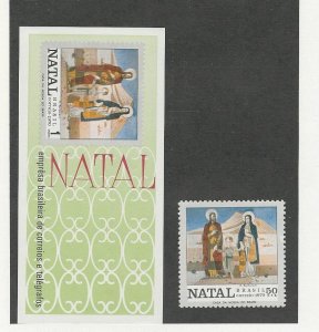 Brazil, Postage Stamp, #1180-1181 Sheet Mint NH, 1970 Christmas