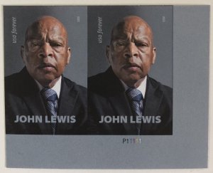 U.S.  John Lewis Imperf. pair Scott #5801