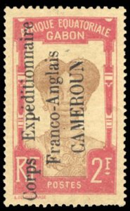 French Colonies, Cameroon #115 Cat$300, 1915 2fr carmine and brown, hinged