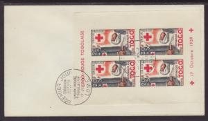 Togo B12 Red Cross Imperf U/A FDC