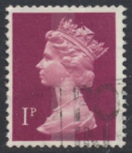 GB 1p Machin  SG X845 Used  1 band  SC# MH23A  see scans