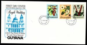Guyana Scott 331-3 FDC - 1981 Surcharges