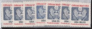 USA SC #O127-33 MNH 1983 Official Mail CV $13.75