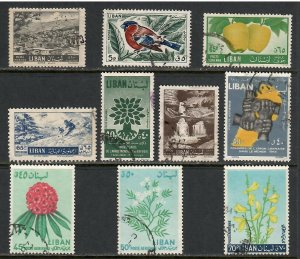 10 F-VF Used Lebanon Airmail & Regular - I Combine S/H