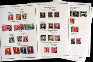 COLOR PRINTED SWEDEN 1941-1970 STAMP ALBUM PAGES (47 illustrated pages)