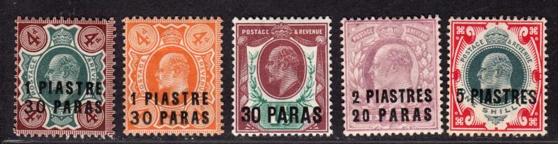 $Great Britain Offices in Turkey Sc#26-31 M/LH/VF, partial set, Cv. $72.50