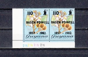 Guyana, Scott cat. 465 a-b. Baden Powell in Pairs. Not seen on Full sheets.