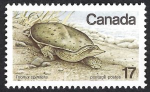 Canada #813 17¢ Soft-Shell Turtle (1979). Unused. Gum damage.