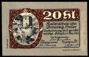 Austria - Notgeld Note - Rattenberg - 20 Heller - Castle