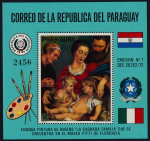 Paraguay C354 MNH Art, Flags, Holy Family, Peter Paul Rubens