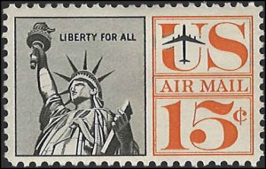Scott# C58  1959 15c blk & org  Statue of Liberty   Mint Never Hinged - Very ...