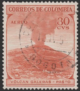 COLOMBIA YEAR 1954 AIRMAIL STAMP SCOTT # C244. USED. # 1