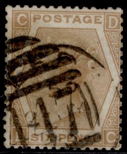 GB QV SG123, 6d pale buff plate 12, USED. Cat £350. DC