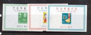 Korea #287a - #289a Very Fine Never Hinged