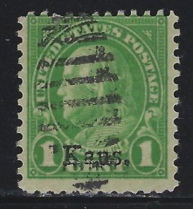 Scott # 658  Lot E247  !c Franklin Kan. Overprint  Used