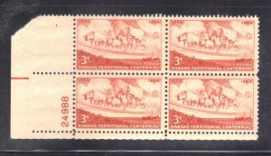 USA SCOTT # 1061 PLATE BLOCK of 4, 3c 1954