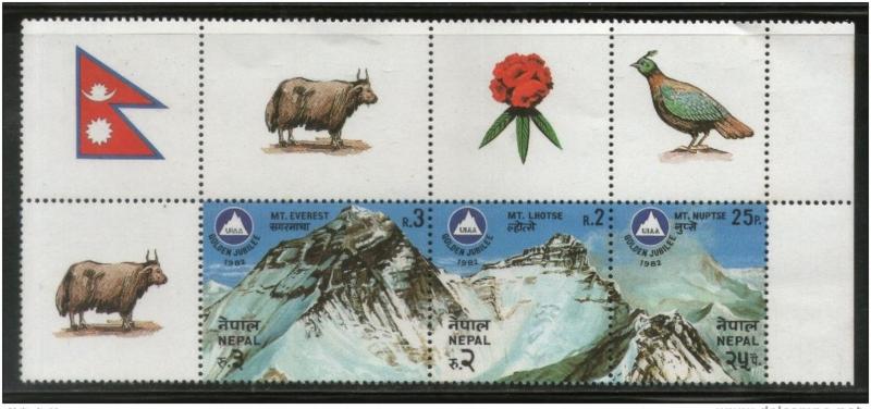 Nepal 1982 Mt. Everest, Lhotse, Nuptse Himalayan Peak Mountain Geology Sc 404...