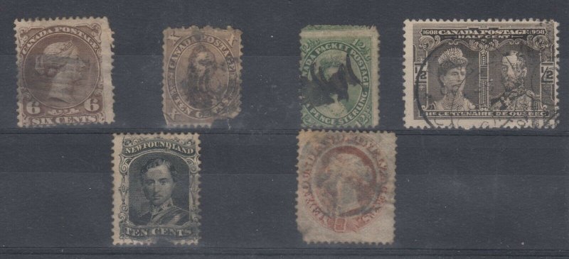 Canada/Newfoundland QV Interesting Collection Of 6 Values Used V High Cat J8724
